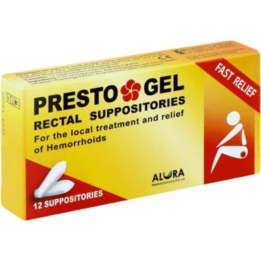 Presto gel suppositories 12