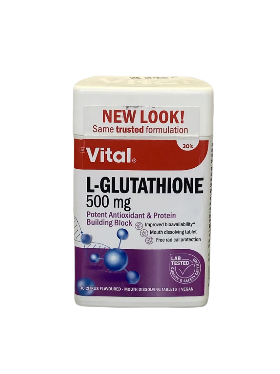 Vital L-Glutathione tablets are premium antioxidant supplements designed to support overall health and wellness.