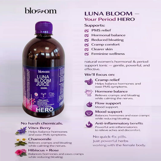 Luna Bloom juice 500ml period hero